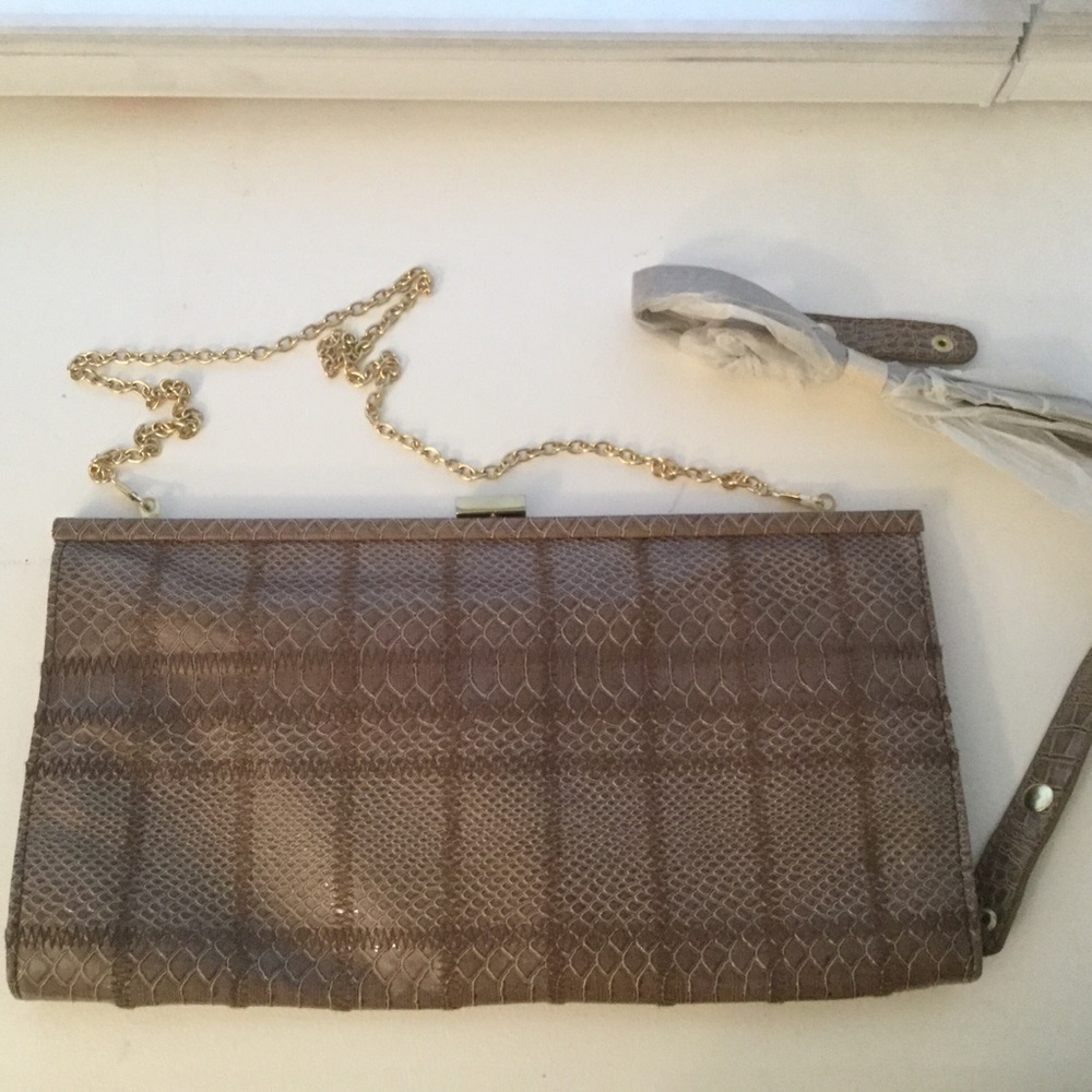 Aldo Taupe Snake Purse